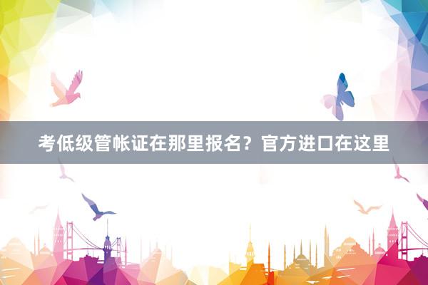 考低级管帐证在那里报名？官方进口在这里