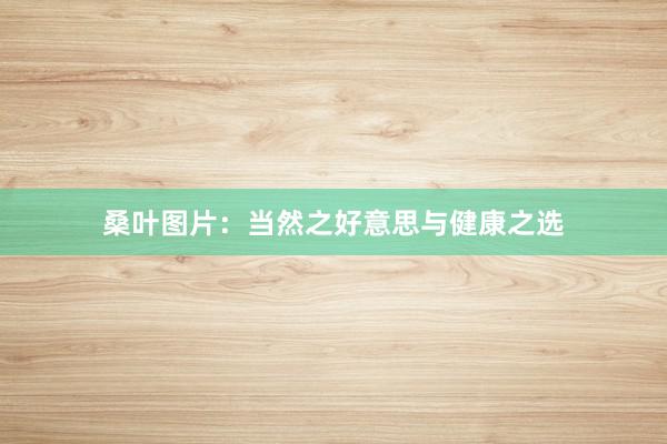 桑叶图片：当然之好意思与健康之选